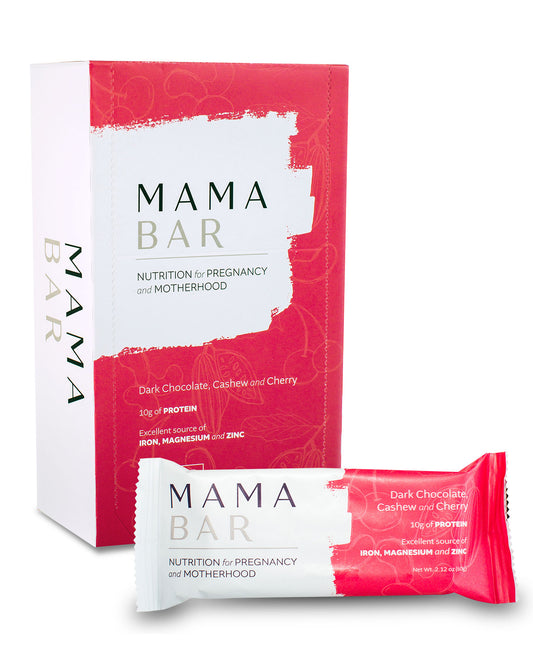Mama Bar Dark Chocolate, Cashew and Cherry (Box of 12 bars)
