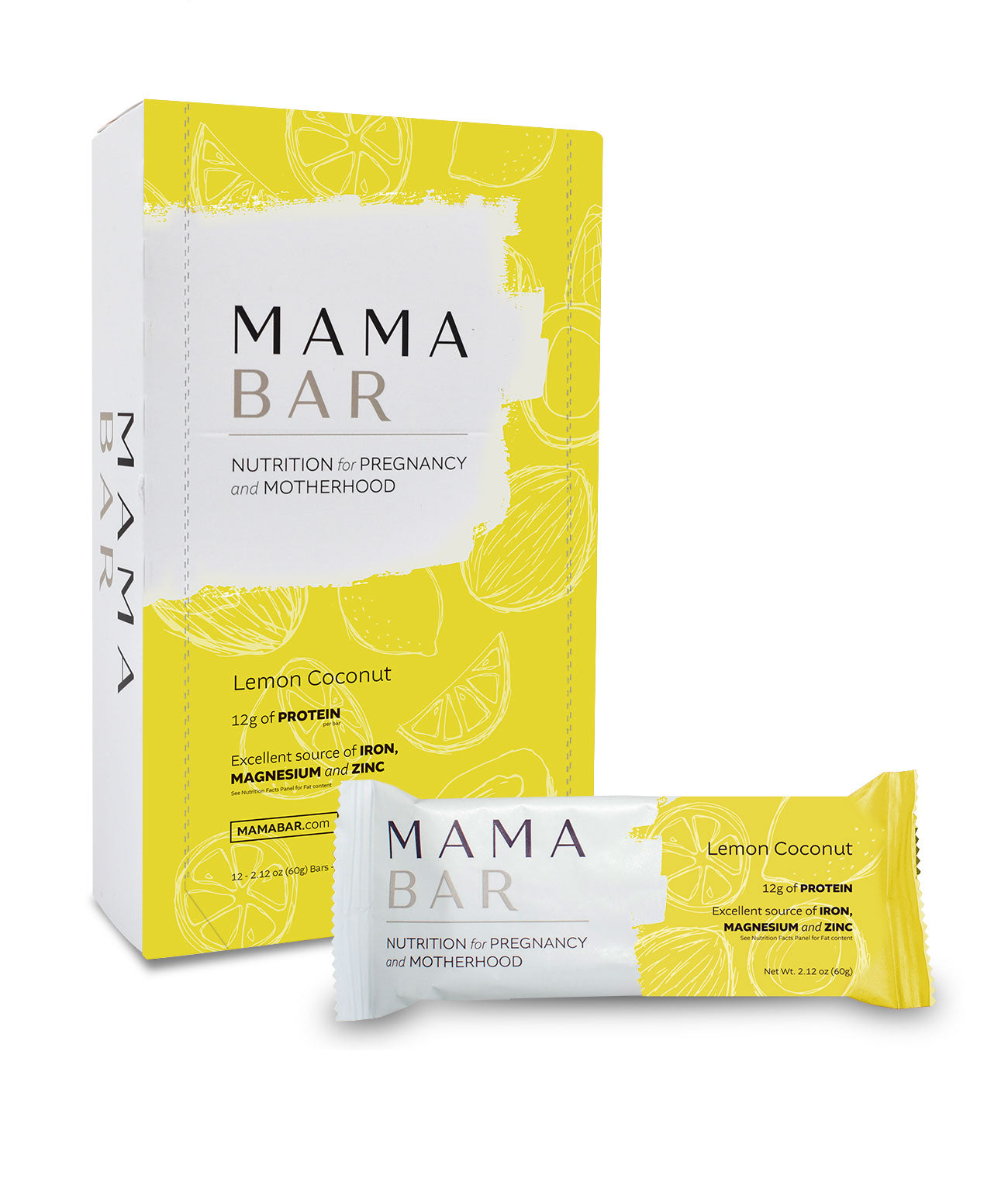 Mama Bar Lemon Coconut (Box of 12 bars)